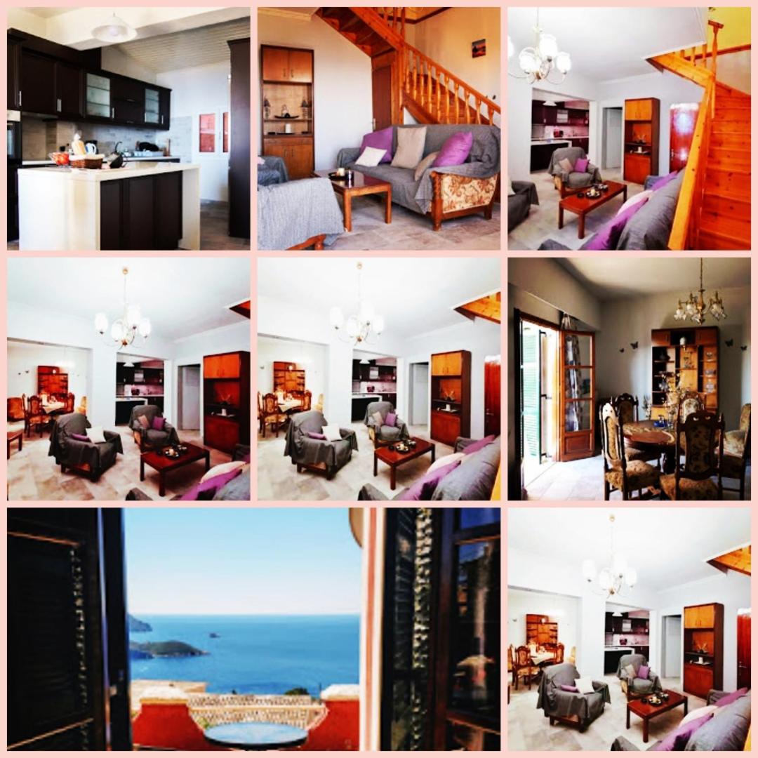 Traditional Panoramic Sea View House Lákones Екстериор снимка
